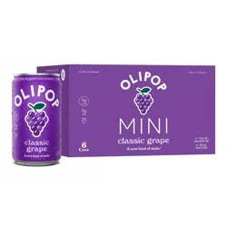 OLIPOP MINIs 3g Fiber Prebiotic Soda, Classic Grape - 6pk/7.5 fl oz Cans
