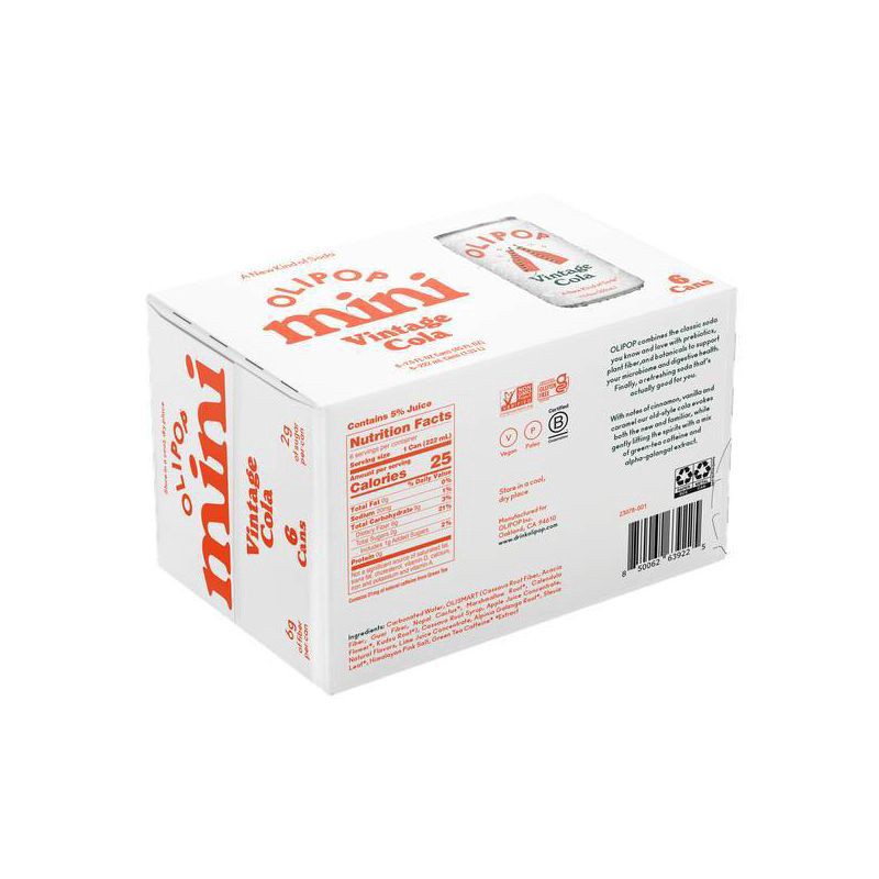 slide 5 of 7, OLIPOP Mini's Vintage Cola Soda - 6pk/7.5 fl oz Cans, 6 ct; 7.5 fl oz