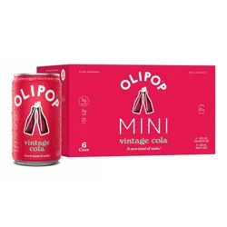 OLIPOP MINIs 3g Fiber Prebiotic Soda, Vintage Cola - 6pk/7.5 fl oz Cans
