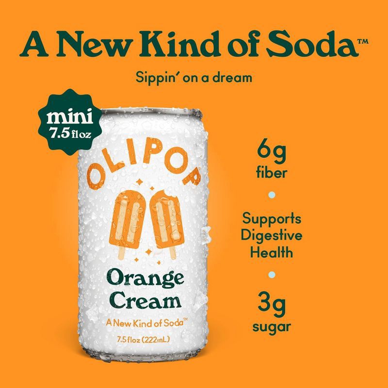 slide 2 of 6, OLIPOP Mini's Orange Cream Vs Creamsicle Soda - 6pk/7.5 fl oz Cans, 6 ct; 7.5 fl oz