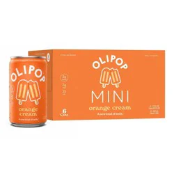 OLIPOP MINIs 3g Fiber Prebiotic Soda, Orange Cream - 6pk/7.5 fl oz Cans