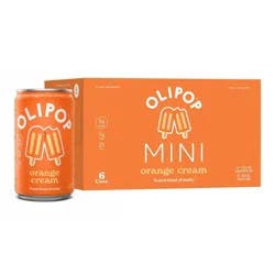 OLIPOP MINIs 3g Fiber Prebiotic Soda, Orange Cream - 6pk/7.5 fl oz Cans