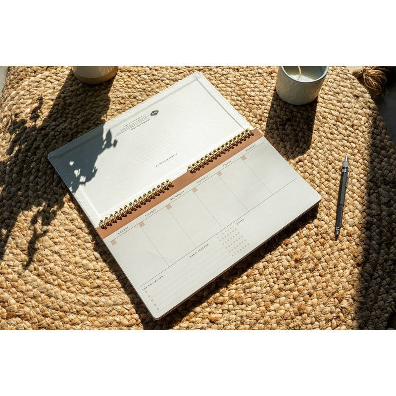 slide 2 of 3, Denik 12" Desk Planner Crinkle Faux Leather White, 1 ct