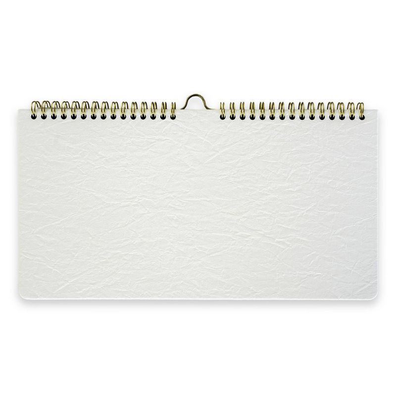 slide 1 of 3, Denik 12" Desk Planner Crinkle Faux Leather White, 1 ct