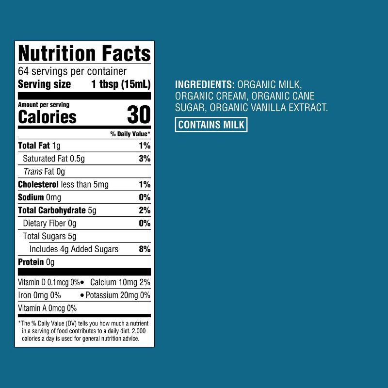 slide 4 of 4, Organic Vanilla Flavored Coffee Creamer - 32 fl oz - Good & Gather™, 32 fl oz