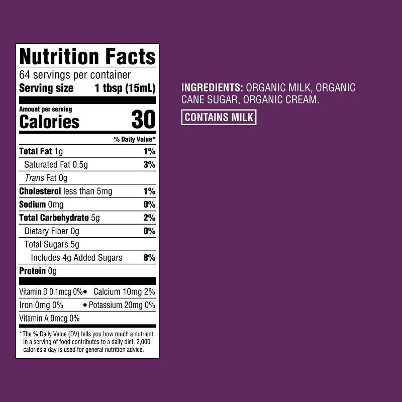 slide 4 of 4, Organic Sweet Cream Flavored Coffee Creamer - 32fl oz - Good & Gather™, 32 fl oz