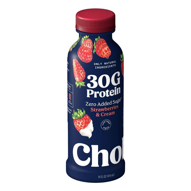 slide 2 of 10, Chobani 30g Protein Strawberries and Cream Greek Probiotic Yogurt Drink - 30g Protein 14 fl oz, 30 gram, 30 gram, 14 fl oz