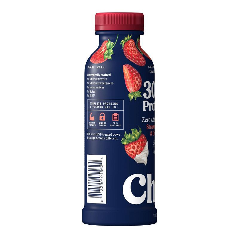 slide 5 of 10, Chobani 30g Protein Strawberries and Cream Greek Probiotic Yogurt Drink - 30g Protein 14 fl oz, 30 gram, 30 gram, 14 fl oz