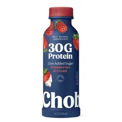 Chobani 30g Protein Strawberries and Cream Greek Probiotic Yogurt Drink - 30g Protein 14 fl oz