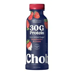 Chobani 30g Protein Strawberries and Cream Greek Probiotic Yogurt Drink - 30g Protein 14 fl oz