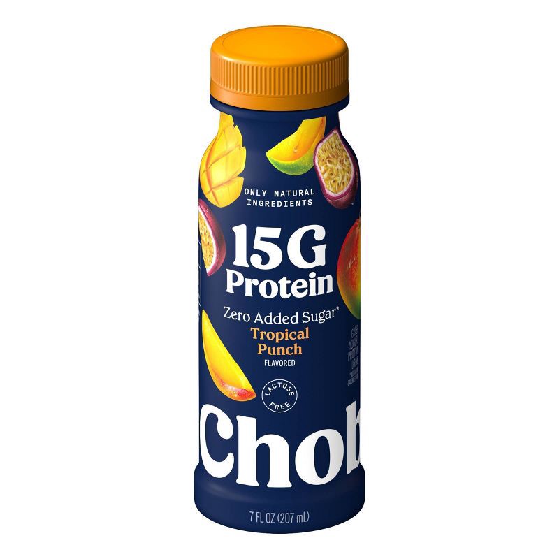 slide 1 of 9, Chobani 15g Tropical Punch Greek Yogurt Drink - 7 fl oz, 15 gram, 7 fl oz