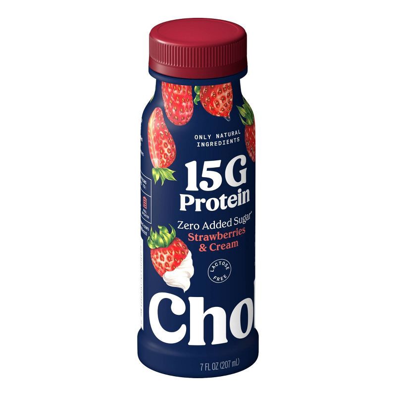 slide 2 of 9, Chobani 15g Strawberry and Cream Greek Yogurt Drink - 7 fl oz, 15 gram, 7 fl oz