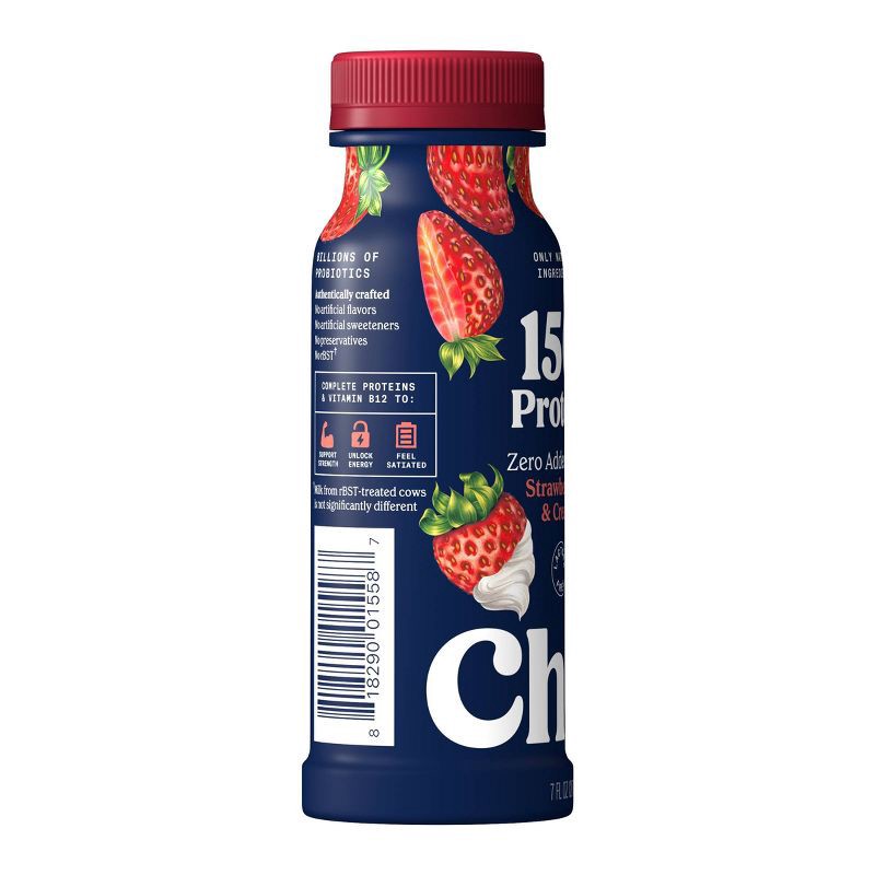 slide 6 of 9, Chobani 15g Strawberry and Cream Greek Yogurt Drink - 7 fl oz, 15 gram, 7 fl oz