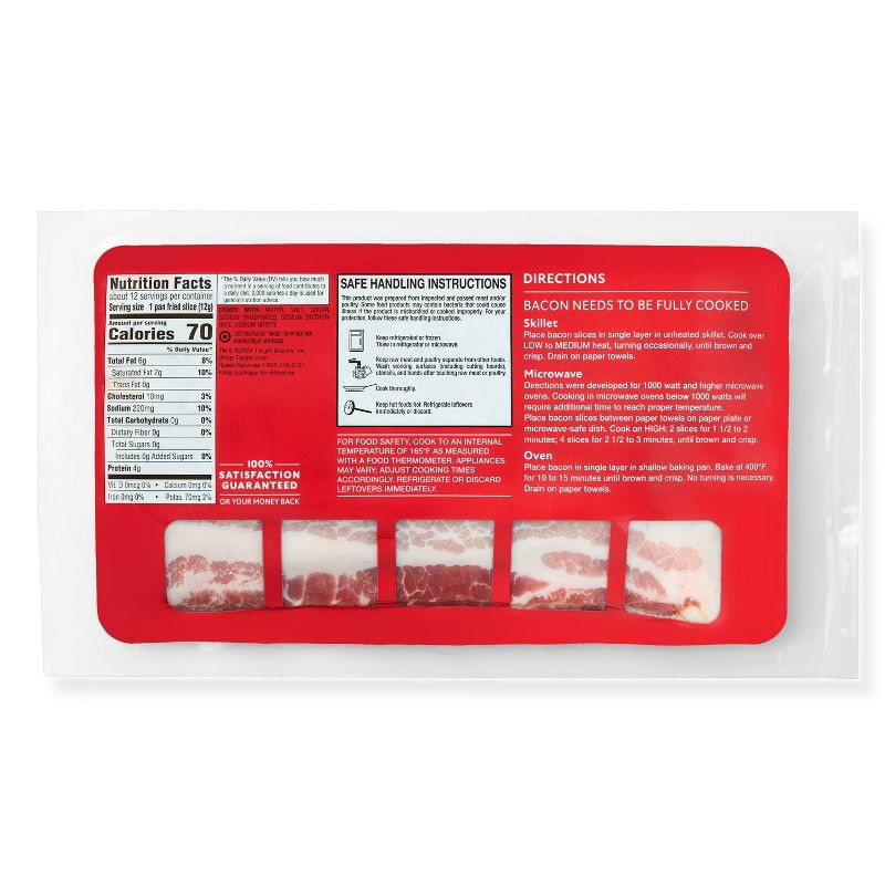 slide 2 of 3, Hardwood Smoked Bacon Thick Cut - 16oz - Market Pantry™, 16 oz