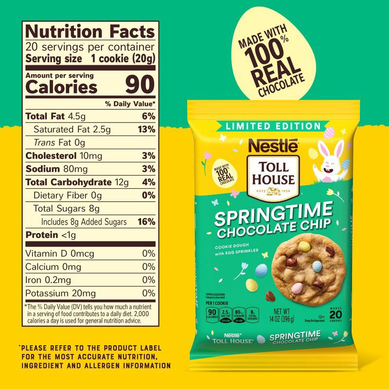 slide 6 of 8, Toll House Springtime Chocolate Chip Cookie Dough - 14oz, 14 oz