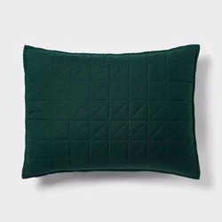 Standard Microfiber Quilt Sham Dark Green - Room Essentials™