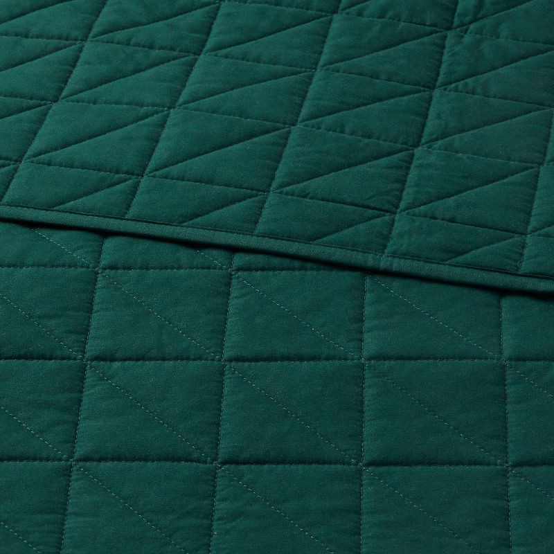 slide 3 of 3, King Microfiber Quilt Dark Green - Room Essentials™, 1 ct