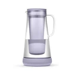 LifeStraw Home 7 Cup Glass Water Filter Pitcher with Silicone Base Wisteria