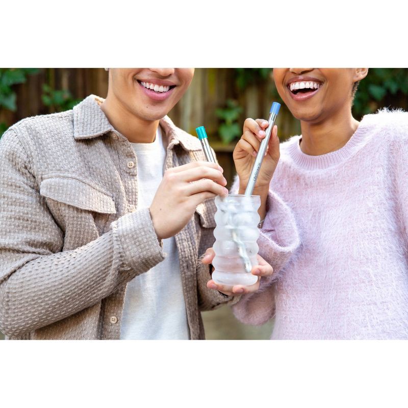 slide 2 of 4, LifeStraw Sip Reusable Stainless Steel Water Filter Straw 3pk with 3 Cases Stormy/Laguna/Midnight, 3 ct