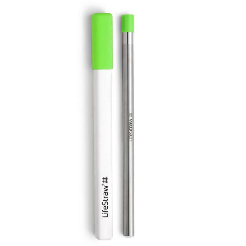 slide 1 of 4, LifeStraw Sip Reusable Steel Filter Straw with Carry Case Wasabi, 1 ct