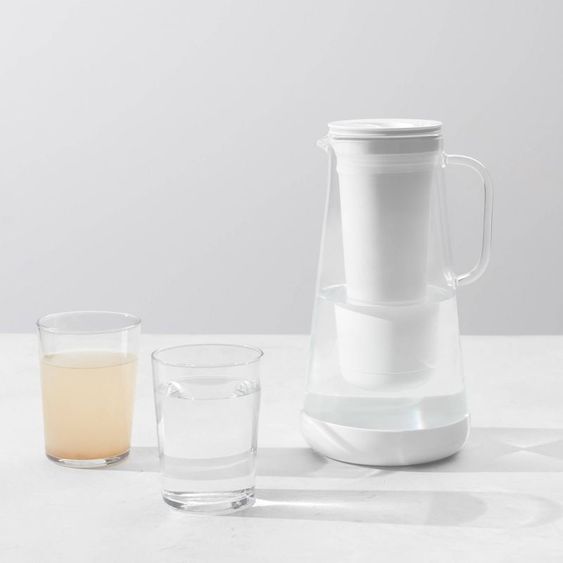 slide 2 of 4, LifeStraw Home 7 Cup Glass Water Filter Pitcher with Silicone Base White, 1 ct
