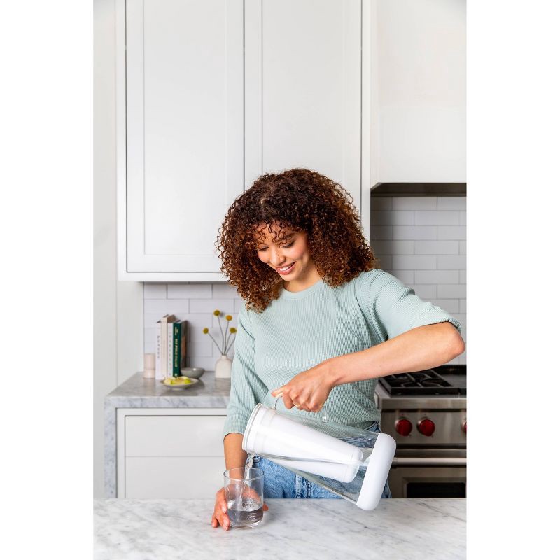 slide 3 of 4, LifeStraw Home 7 Cup Glass Water Filter Pitcher with Silicone Base White, 1 ct