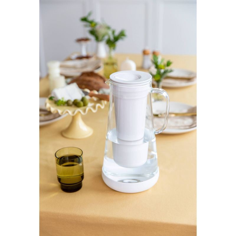 slide 4 of 4, LifeStraw Home 7 Cup Glass Water Filter Pitcher with Silicone Base White, 1 ct