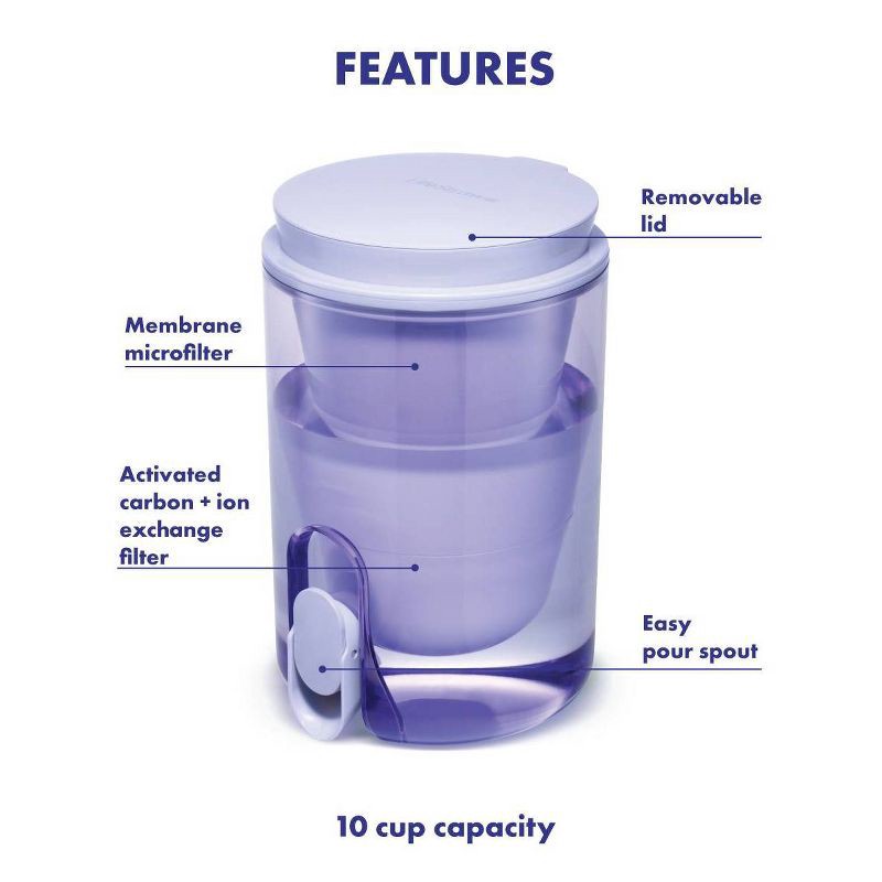 slide 3 of 4, LifeStraw 10 Cup Home Studio Water Filter Dispenser Provence Purple, 1 ct