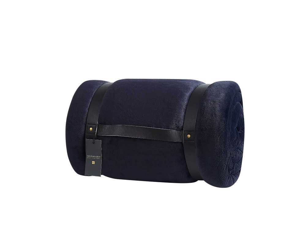slide 2 of 4, Modavari Home Fashions Rolled Blanket - Blue, 1 ct