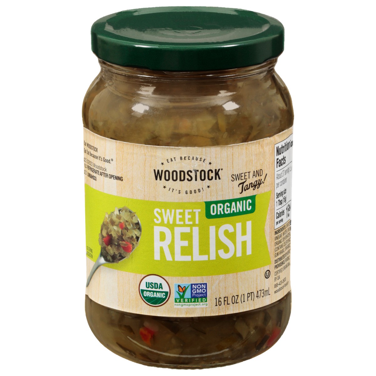 slide 1 of 9, Woodstock Organic Sweet Relish 16 fl oz, 16 fl oz