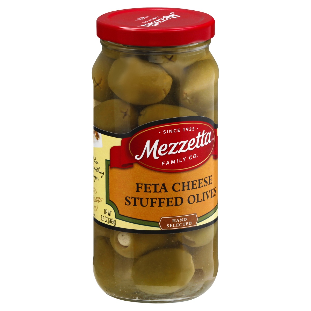 slide 2 of 11, Mezzetta Greek-Style Feta Cheese Stuffed Olives, 9.5 oz
