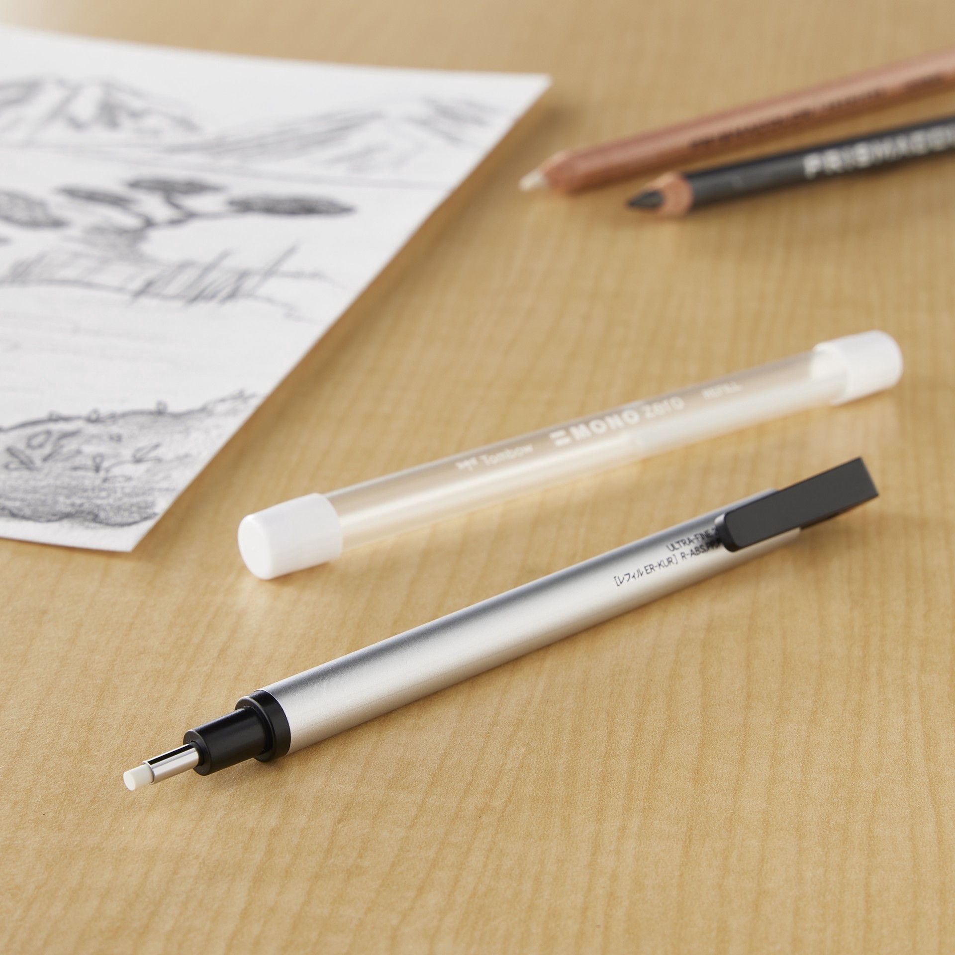 slide 7 of 10, Tombow Mono Zero Round Eraser & Refill Value Pack, 2.3 mm