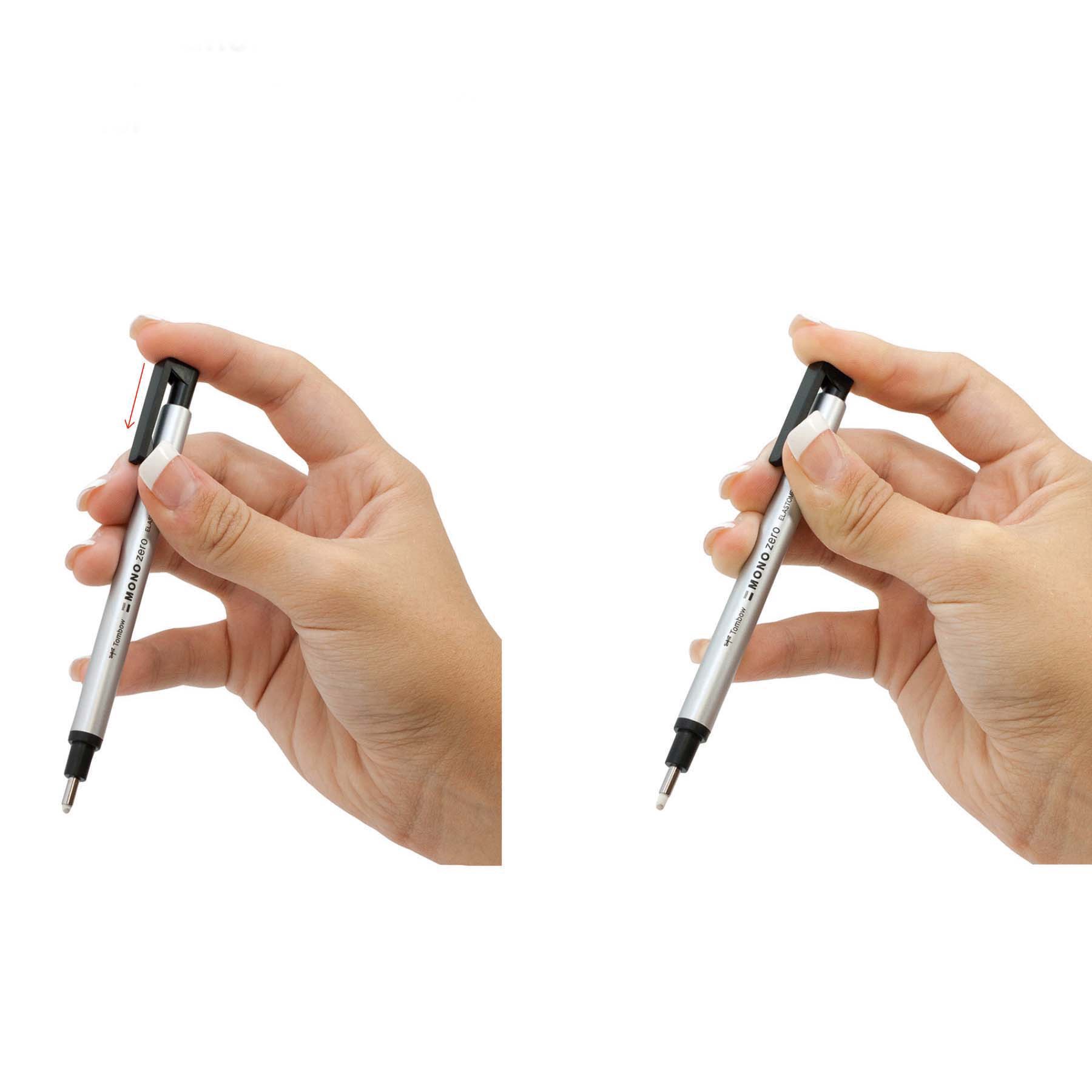 slide 9 of 10, Tombow Mono Zero Round Eraser & Refill Value Pack, 2.3 mm