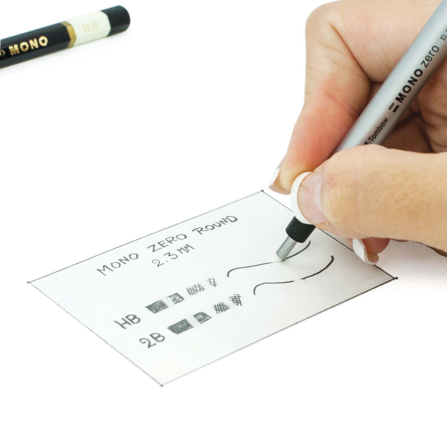 slide 5 of 10, Tombow Mono Zero Round Eraser & Refill Value Pack, 2.3 mm