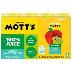 Mott's 100% Apple White Grape Juice- 8 ct