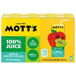 Mott's 100% Apple White Grape Juice- 8 ct
