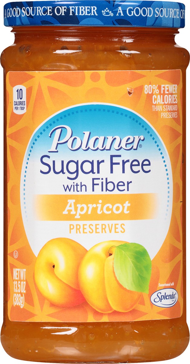 slide 4 of 7, Polaner Sugar Free with Fiber Apricot Preserves 13.5 oz, 13.5 oz