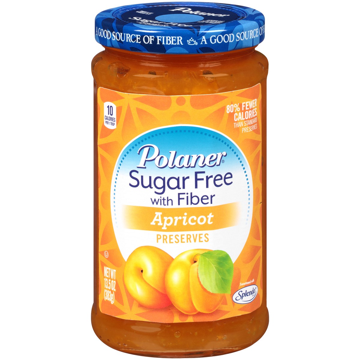 slide 1 of 7, Polaner Sugar Free with Fiber Apricot Preserves 13.5 oz, 13.5 oz