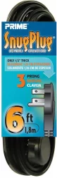 Prime Wire & Cable Snug Plug 3-Outlet Low-Profile Extension Cord - SPT-2 16/3 - 6 Foot