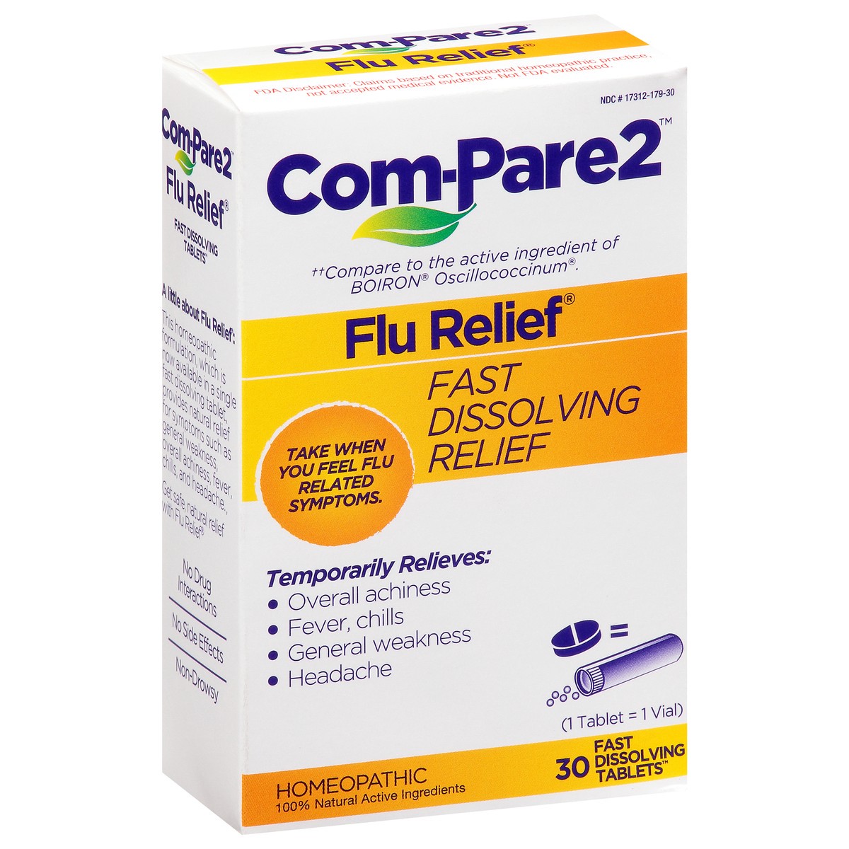 slide 2 of 9, Com-Pare2 Flu Relief Tablets, 30 ct