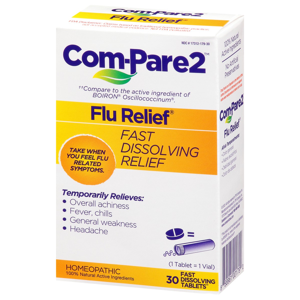 slide 4 of 9, Com-Pare2 Flu Relief Tablets, 30 ct