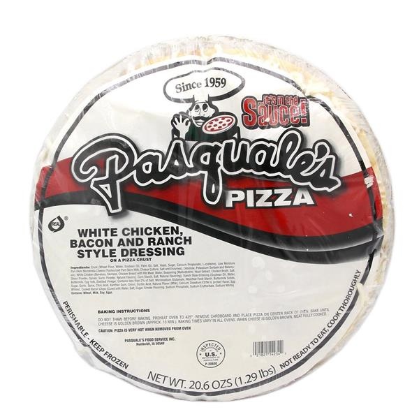 slide 1 of 1, Pasquale's Pizza White Chicken, Bacon & Ranch Style Dressing, 20.6 oz