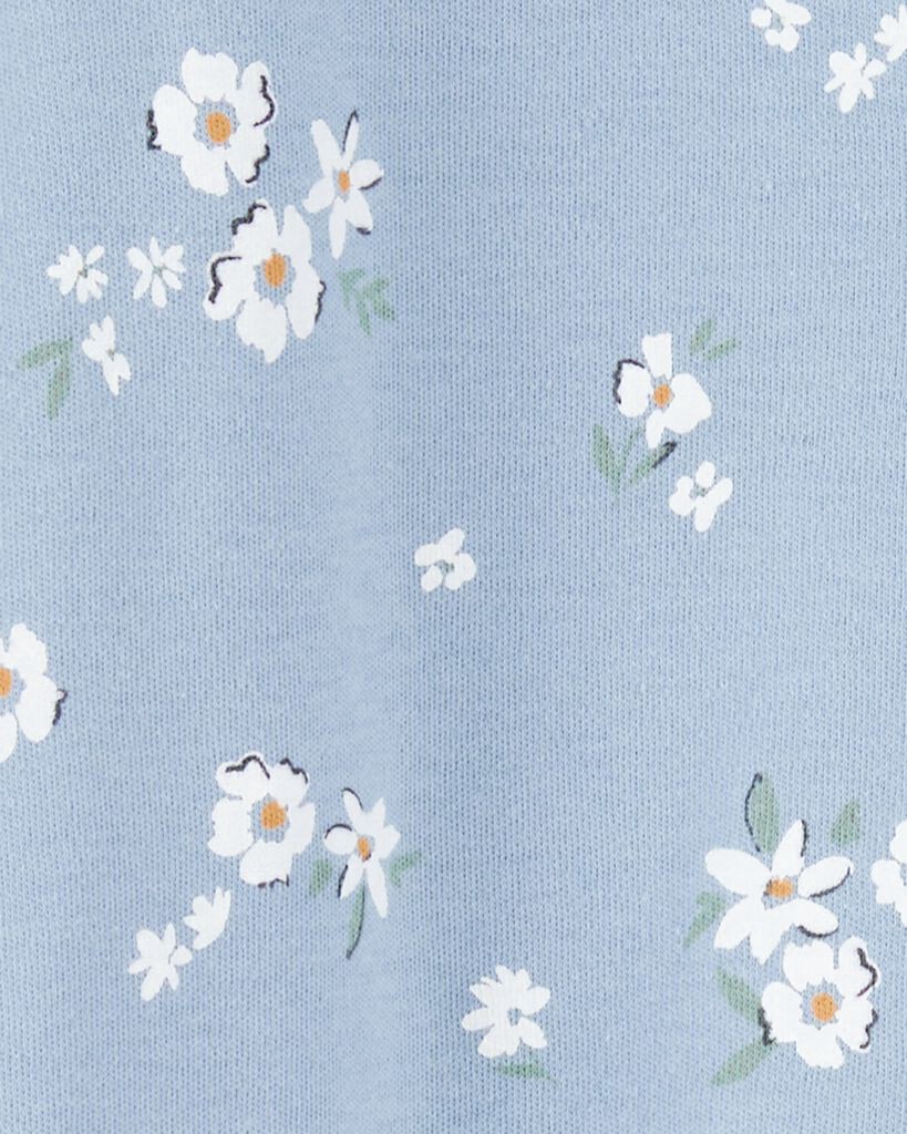 slide 2 of 2, Carter's Baby Floral 2-Way Zip Cotton Sleep & Play Pajamas - Blue Blue PRE, 1 ct