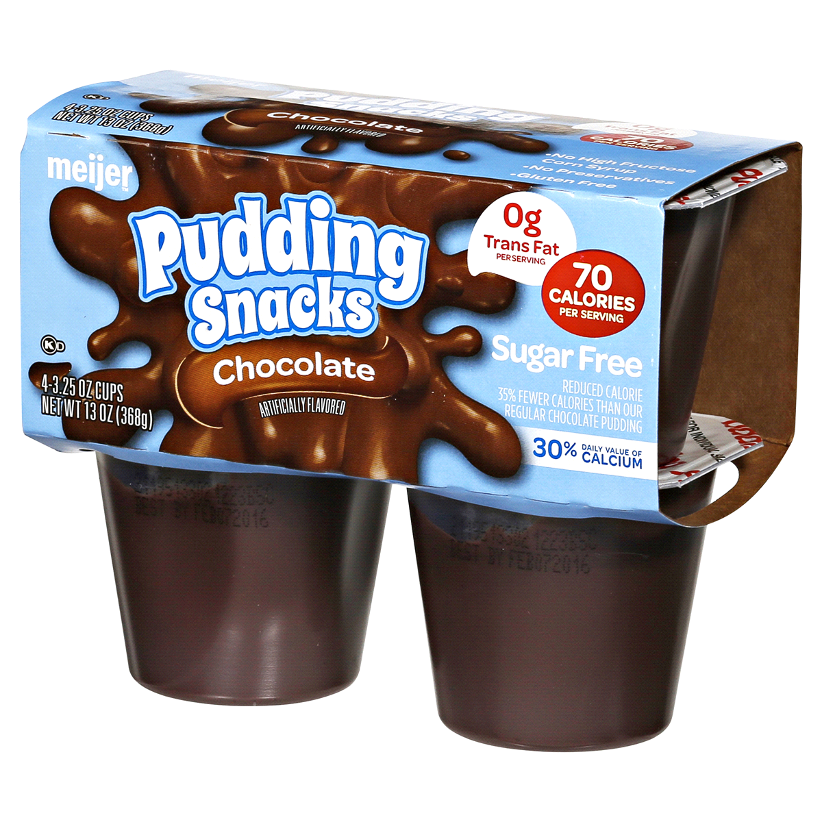 slide 5 of 6, MEIJER CHOCOLATE SUGAR FREE PUDDING SNACK, 4/3.25 oz