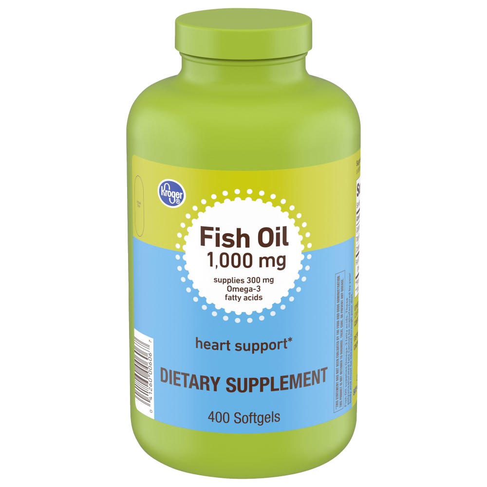 slide 1 of 3, Kroger Fish Oil 1000Mg, 400 ct