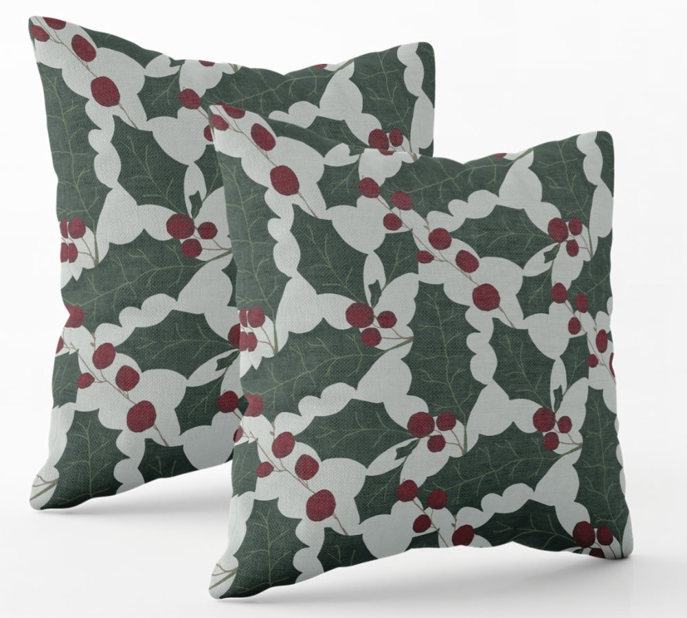 slide 1 of 1, SDS for HD Designs Holly Leaves Pillow, 1 ct