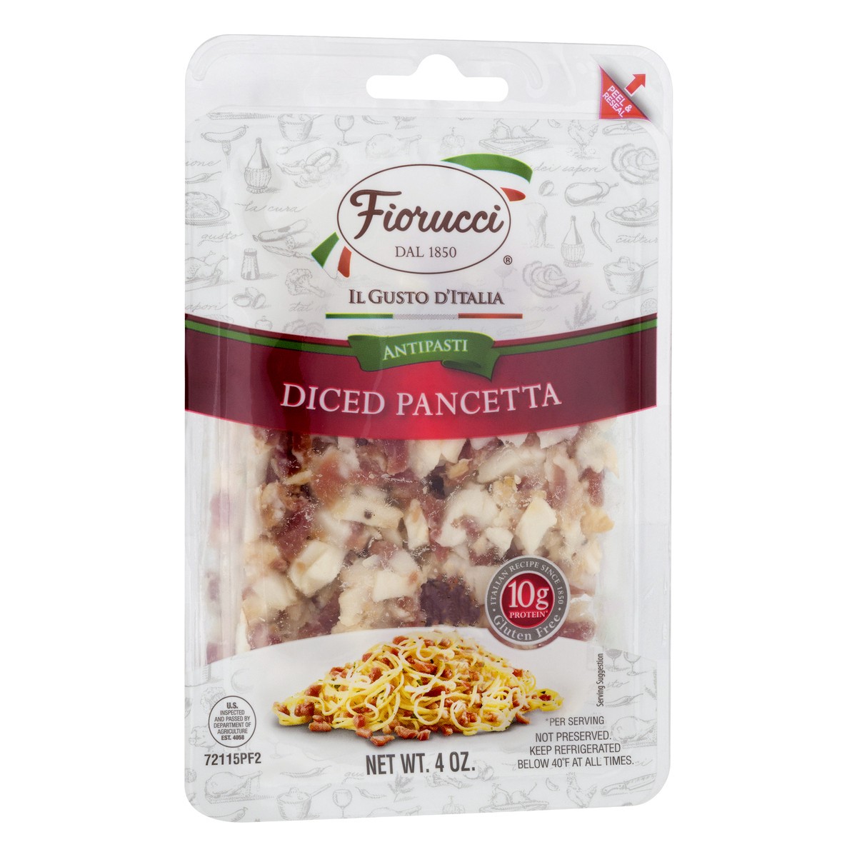 slide 2 of 10, Fiorucci Pancetta, Riserva, Diced, 1 ct