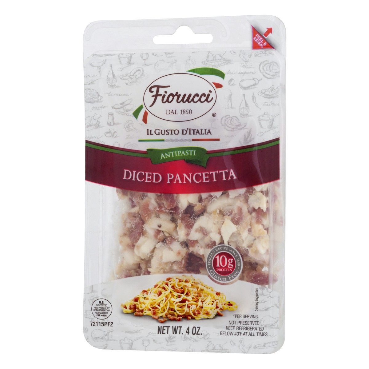 slide 3 of 10, Fiorucci Pancetta, Riserva, Diced, 1 ct