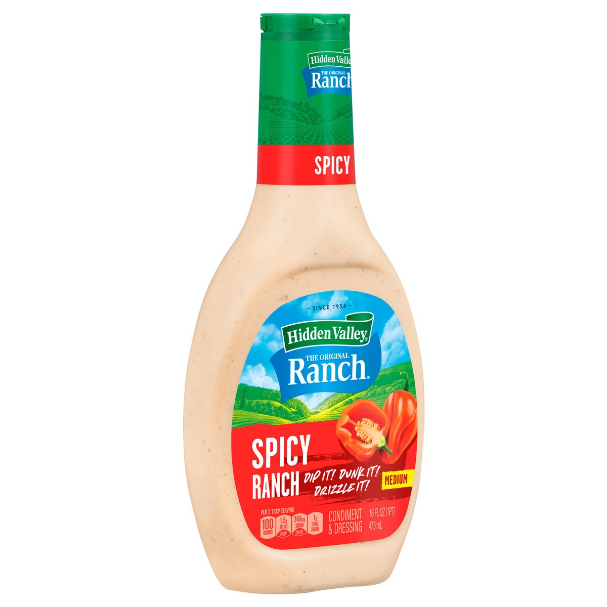 slide 4 of 9, Hidden Valley Spicy Ranch Salad Dressing & Topping, 16 fl oz