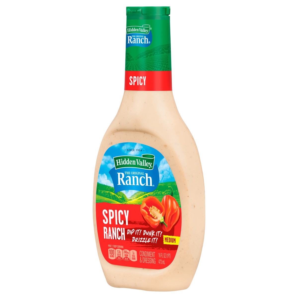 slide 6 of 9, Hidden Valley Spicy Ranch Salad Dressing & Topping, 16 fl oz